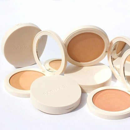 FARMASI Makeup BB All in One Powder, Lightweight, Long-Lasting Medium-Full Coverage with Flawless Finishing, will Look More Natural and Smooth Than Ever, 0.5 oz, Warm Light