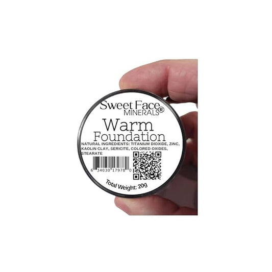 (Warm) (Most Popular Neutral Shade) (20gm Jar) FOUNDATION Mineral Makeup with SPF 18+, Full Coverage Matte Loose Powder, Bare Face Cosmetics