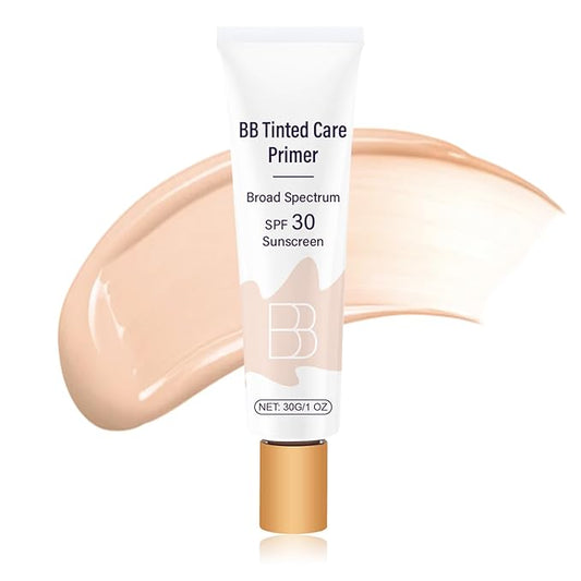 BB Blur Tinted Moisturizer Broad Spectrum SPF 30,BB Tinted Care Primer Waterproof Foundation,Beauty Perfecting BB Cream with Hyaluronic Acid and Niaciminade,Evens Skin Tone,Lightweight,Matte Finish