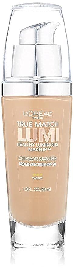 L'Oreal Paris True Match Lumi Healthy Luminous Makeup, W6 Sun Beige, 1 fl; oz.
