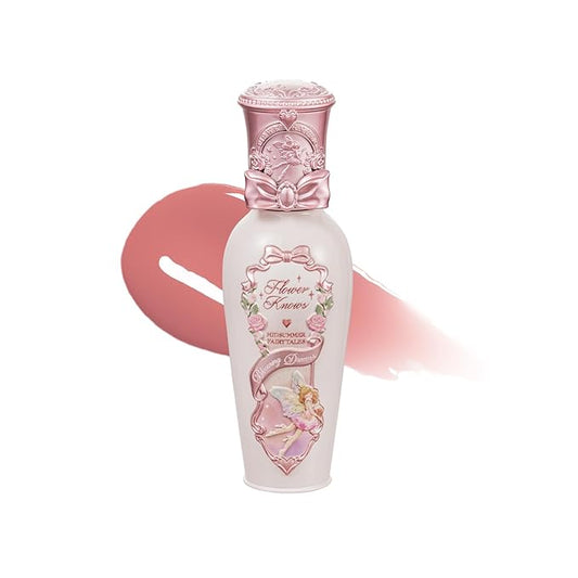 Flower Knows Midsummer Fairytales Coating Lip Lacquer,Glowy Non-Fading Lip Gloss,Hydrating Tinted Lip Oil for Girls&Women,Vegan & Cruelty Free,0.17Fl Oz(G01 Alice)