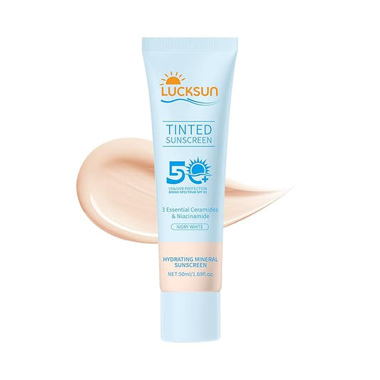 Tinted Mineral Sunscreen SPF 50-2-in-1 Makeup & Sunscreen for Natural Glow, Broad Spectrum Protection + Skincare Benefits All Skin Types (#001, 1.69 Fl Oz (Pack of 1))