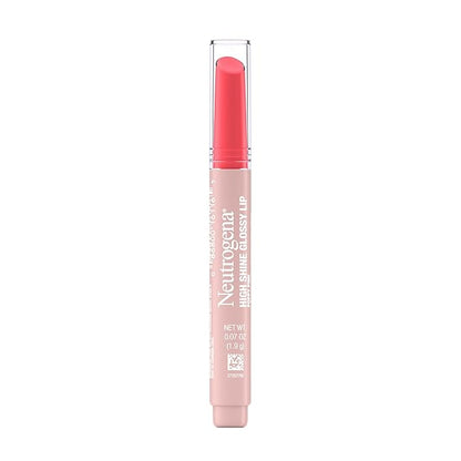 Neutrogena High Shine Glossy Lip with Maracuja Oil + Vitamins & Antioxidant Vitamin E, Nourishing Glossy Lip, Non-Retractable, Pigmented For Buildable Color, Poppy Pink, 0.07 oz
