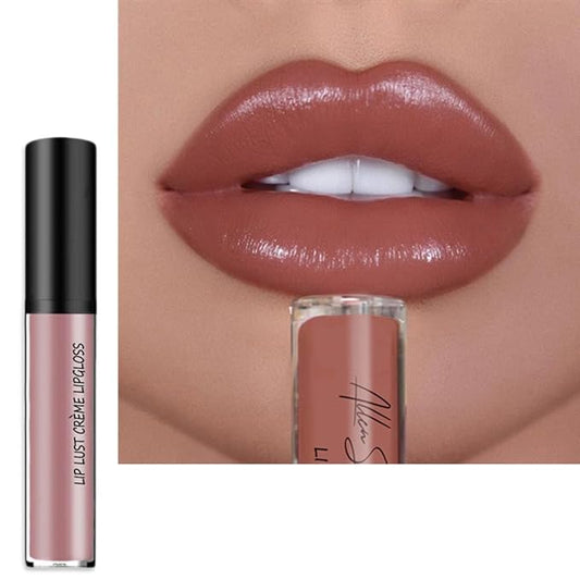 12 Colors Cream Texture Lipstick,Waterproof Creamy Lip Gloss,Non-Stick to Cup Non-Fading Long-Lasting Moisturizing Velvet Liquid,Hydrating Lip Natural Jelly Lipstick(07#,0.2Fl Oz/6ml)