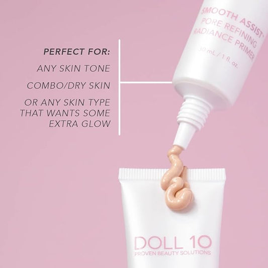 SMOOTH ASSIST™ LUMINOUS PRIMER - Hydrate, Prime, Glow - Doll 10 Beauty