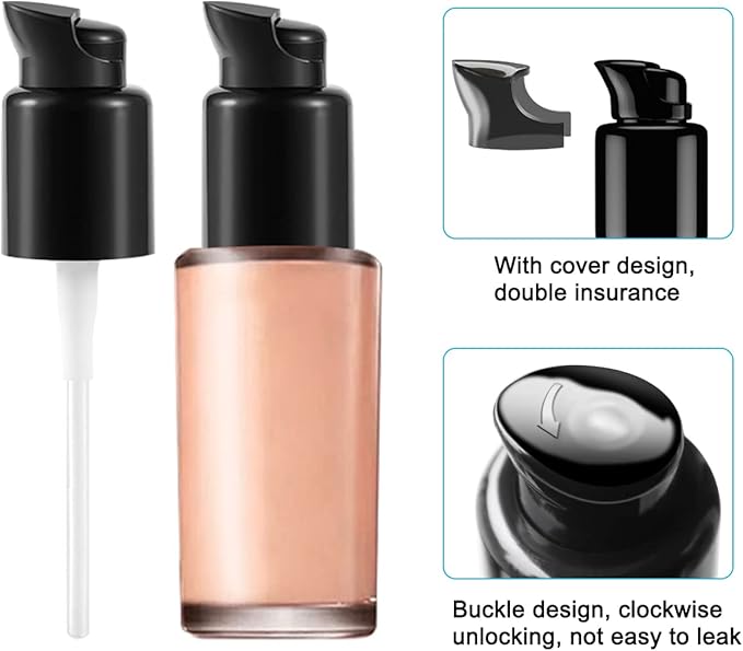 4 Pcs Replacement Foundation Pump Compatible with Maybelline Fit Me Liquid Foundation, Plastic Cosmetic Liquid Foundation Make-Up Pump Replacement Tool(with Spoon, Dropper, Funnel)