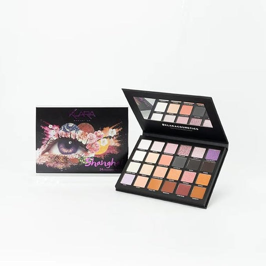 Klara Cosmetics 24 Eyeshadow Palette - Eye Makeup Palette with Matte, Shimmer and Metallic Finishes - Face Makeup Palette - Shanghai - 2.5 oz