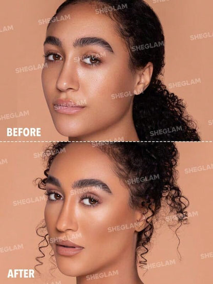 SHEGLAM Sunside Bronzer Powder Contour Long Wear Evenly Pigmented Neutral Warm Tone Sculpting Natural Matte Contour & Bronzer Face Makeup-Sun Star