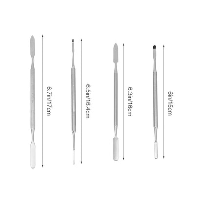4Pcs Stainless Steel Depotting Spatula Makeup Spatula Tool Make Up Accessories for Makeup Cosmetics Mixing