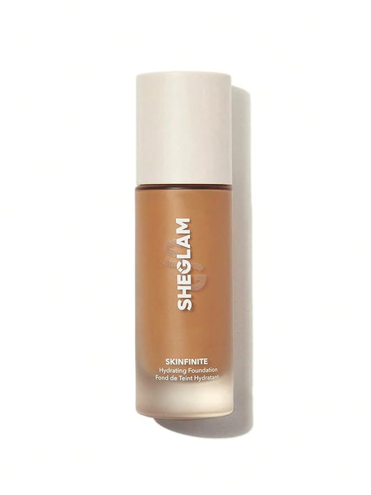SHEGLAM Skinfinite Hydrating Foundation Flawless Dewy Foundation Hydrating Coverage Invisible Pore Concealer Pore-less Non-Greasy Lightweight Natural Soft Liquid Foundation-Cashew