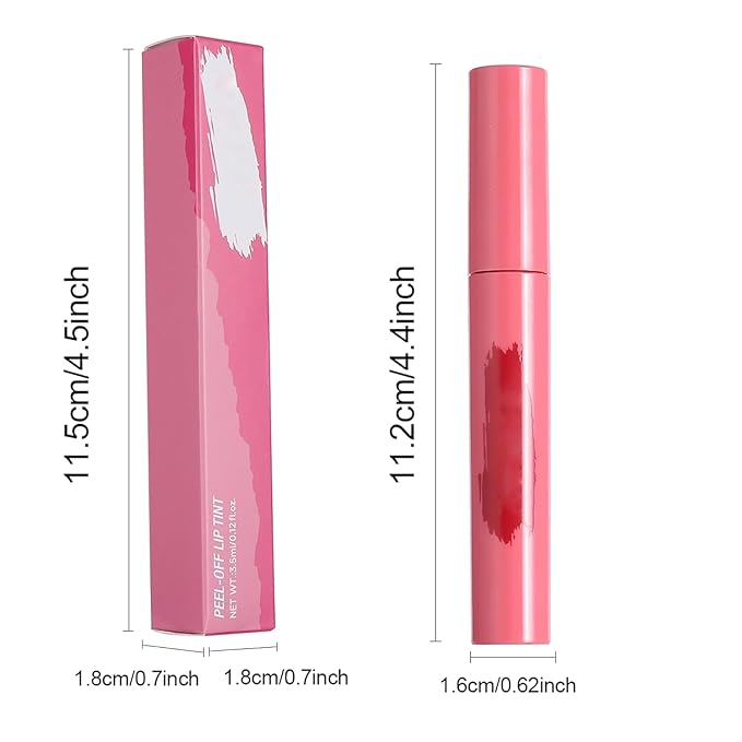 Peel Off Lip Tint, Wipe-On Colour Liquid Lipsticks, Tattoo Lip Glaze, Matte High Pigment Long Wear Waterproof Lip Contour Stain Non Smudge Transfer Proof Tear-off Lip Gross (#03, 0.12 floz)