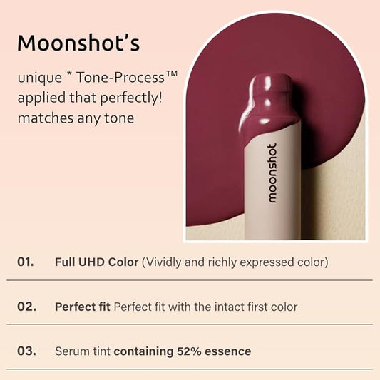 Moonshot KOREA Conscious Fit Mellow Lip Stain Longwear, Weightless, Not Animal Tested,Glow-Boosting, Long-Lasting, Comfortable, Non-Sticky,k-beauty, (Burning Mars, 04)