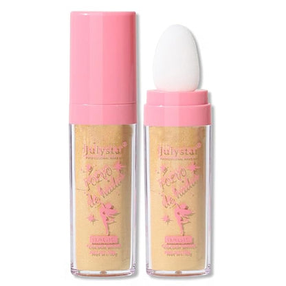 GL-Turelifes Hightlighter Stick Puff Fairy Highlight Powder Glitter Loose Brush Contouring Shimming for Eyes, Face, Body Tiktok Makeup (P05 Gold) 0.32 Ounce (Pack of 1) 0.3175 Ounce