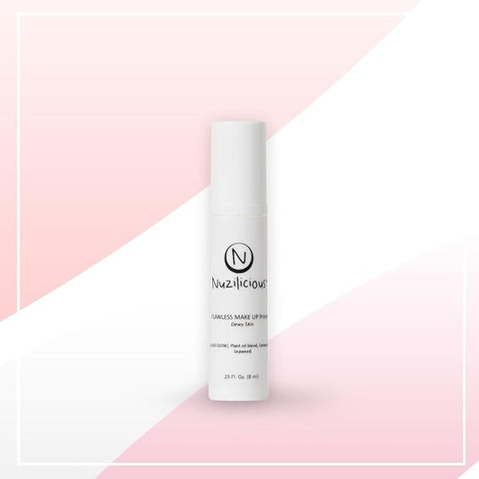 Professional Grade Flawless Makeup Primer – Achieve Dewy Skin & Effortlessly Blend Makeup with Luxurious Plant Oil Blend, Ceramide & Seaweed Extracts, Vegan & Cruelty-Free, 0.25 oz