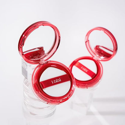 IZEZE Love Me Cushion 0.49 oz, 14g (#21 Light Nude) | Glow Finish, High Coverage, Makeup Cushion for All Skin Types