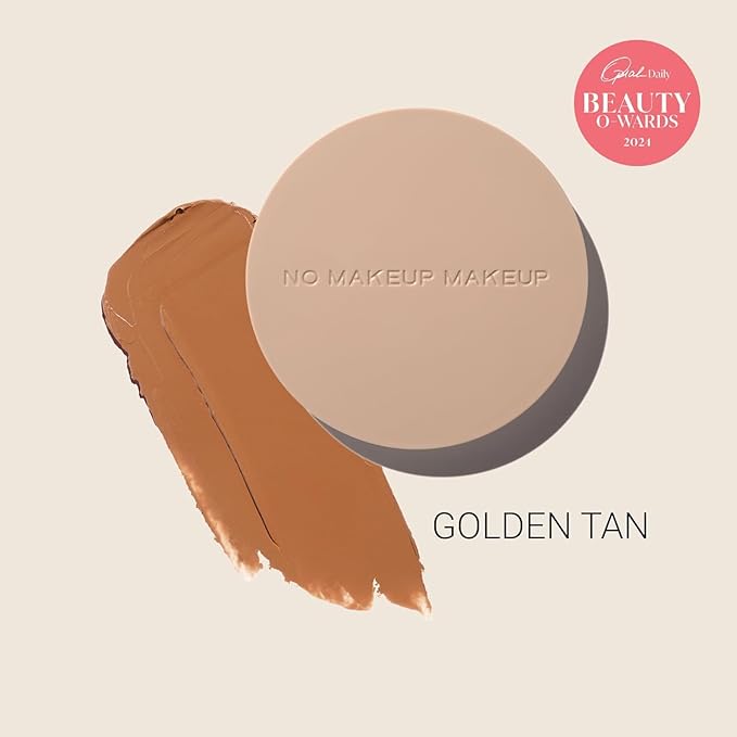 Foundation by No Makeup Makeup | Conceal & Correct with Long-Lasting, Buildable Formula & Lightweight Soft Finish | Cruelty-Free, Vegan, Fragrance-Free | Golden Tan
