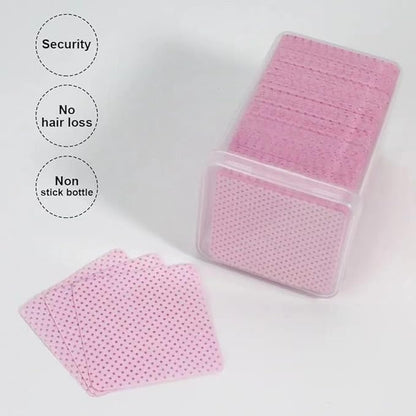 Eyelash Extension Glue Wipes 800Pcs Cotton Pads Non-Woven Lint-Free Paper Eyelash Glue Remover Wipe(White)