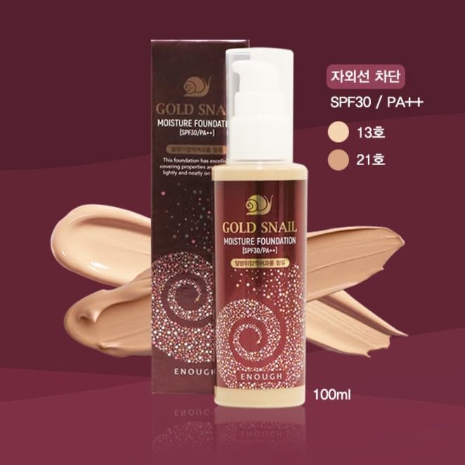 Enough Gold Snail, Moisture Foundation, SPF 30 PA++, #13, 3.38 fl oz (100 ml)