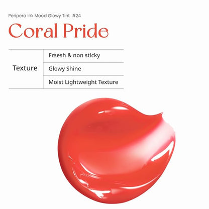 Peripera Ink Mood Glowy Tint (024 CORAL PRIDE (SODA CAFE))
