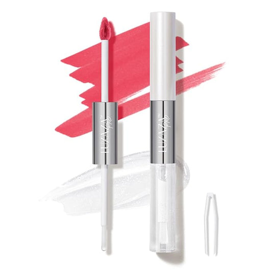 Lip Stain Peel Off + Lip Oil Dual End, Lip Liner Stain Long Lasting Waterproof Transfer Proof - L03 RUMBA RED