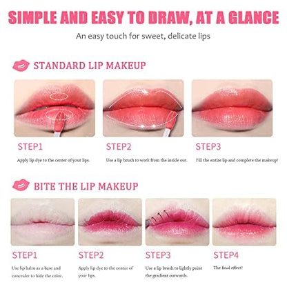 6 Colors Lip Tint Stain Set,Plumping Mini Liquid Lipstick,Multi-use Lip and Cheek Tint, Long lasting Non-Stick Cup Waterproof, High Pigment, Vivid Color, Lip Tint Makeup