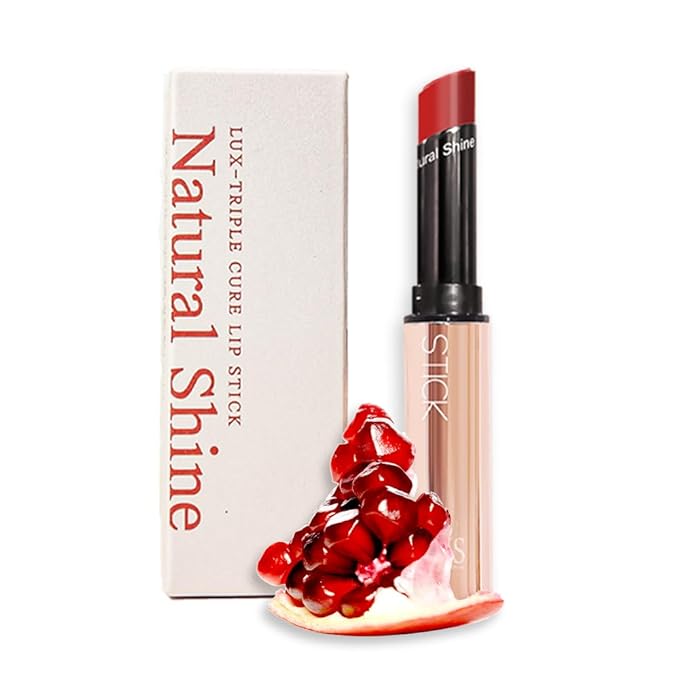 Lux Triple Cure Lipstick Venus (Deep Red) (0.12oz) Natural Tinted Korean Lip Balm, Petroleum/Paraben Free natural ingredients moisturizing + exfoliating + coloring all at once,lip balm hydrating
