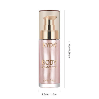 Body Shimmer Oil,Liquid Glow Illuminator Body Luminizer Glow For Body Face Smooth Radiant Bronzer Highlighter Foundation 1.0 Fl Oz#107