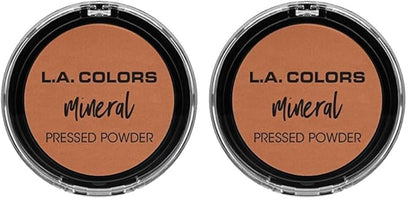L.A. COLORS Mineral Pressed Powder, Nutmeg CMP381 (Pack of 2)