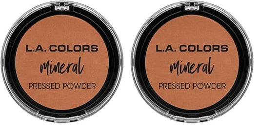 L.A. COLORS Mineral Pressed Powder, Nutmeg CMP381 (Pack of 2)