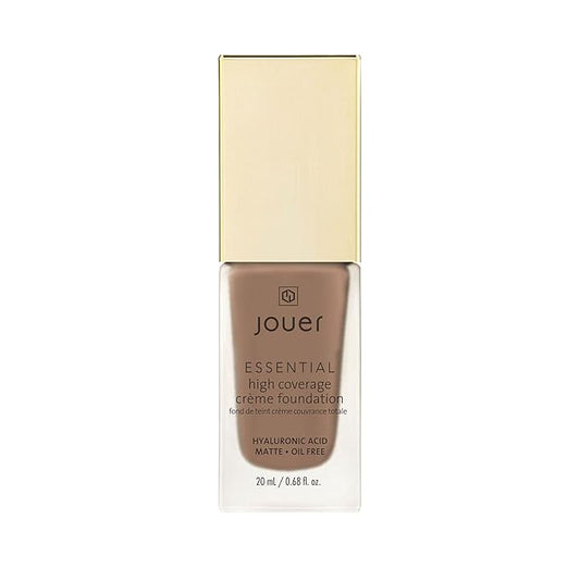 Jouer Essential High Coverage Crème Foundation - Available in 50 Shades for All Skin Tones - Healthy Ingredients - Paraben, Gluten & Cruelty Free - Vegan Friendly