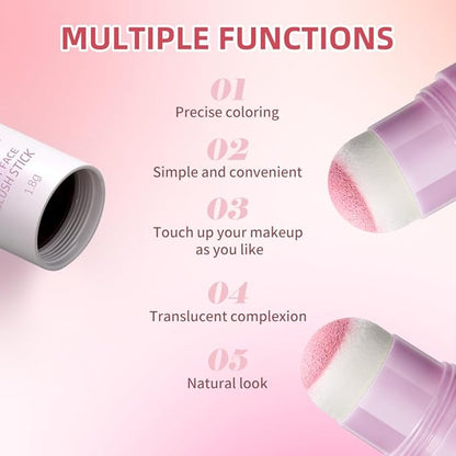Soft Face Blush Stick, Matte Natural Long Lasting Blush for a Flawless Finish, Creamy Blendable Formula for All Skin Types, Everyday Wear Professional Quality Makeup (Shy pink, Large)