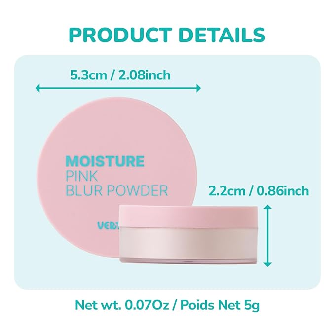 Moisture Pink Blur Powder - Translucent Oil-Control & Setting Powder for Radiant, Natural Finish – Vertty, Korean Cosmetics, Peta Vegan