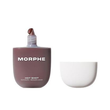 Morphe Hot Shot Sun Bronzing Drops - Waterweight Liquid Bronzer Drops with Niacinamide for Glowing Skin, Hydration & a Natural Radiant Finish - Rich Beach (1 Fl Oz)