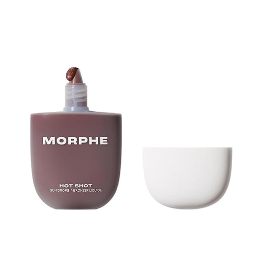 Morphe Hot Shot Sun Bronzing Drops - Waterweight Liquid Bronzer Drops with Niacinamide for Glowing Skin, Hydration & a Natural Radiant Finish - Rich Beach (1 Fl Oz)