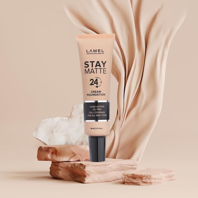 Foundation Stay Matte - Full Coverage Foundation - Long-Lasting & Waterpoof - Dewy & Flawless Finish - For All Skin Type - Organic & Oil-Free - Anti-Aging Formula, 404-1.01 fl.oz (Toffee)