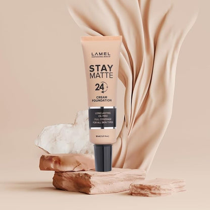 Foundation Stay Matte - Full Coverage Foundation - Long-Lasting & Waterpoof - Dewy & Flawless Finish - For All Skin Type - Organic & Oil-Free - Anti-Aging Formula, 404-1.01 fl.oz (Toffee)