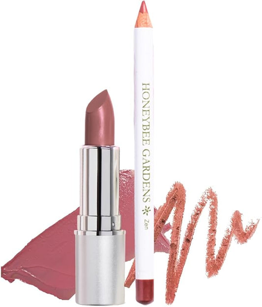 Honeybee Gardens Lip Liner + Lipstick Bundle, Zen & Darla