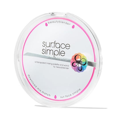 Beautyblender® | Surface Simple Portable Clear Beauty Blender Makeup Mixing Palette, Mix and Match Foundations and Creams, Includes Mixing Makeup Wand
