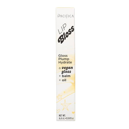 Pacifica Plumping Lip Gloss - Lip Bloss Tinted Lip Balm Treatment - Vanilla Bean Flavored - Moisturizing, High-Shine, Long-Lasting Shine, Jojoba Oil Vegan & Cruelty-Free, 0.14 Fl Oz