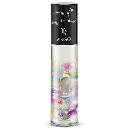 Blossom Lip Gloss Zodiac Sign Vanilla Scented Roll-On Lip Gloss, Moisturizing + Hydrating with Zodiac Crystals, Made in USA, 0.20oz, Virgo