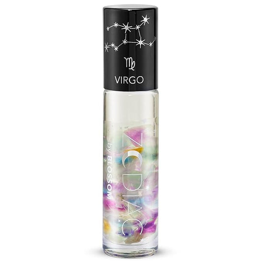 Blossom Lip Gloss Zodiac Sign Vanilla Scented Roll-On Lip Gloss, Moisturizing + Hydrating with Zodiac Crystals, Made in USA, 0.20oz, Virgo