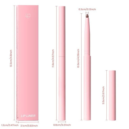 Kaely Matte Velvet Lip Liner Pencils Retractable for Shaping & Sculpting Lips, Brown Lip Pencils for Women Long Lasting Waterproof Rich Lip Colors Liner Crayon Lipstick delineador de labios 05