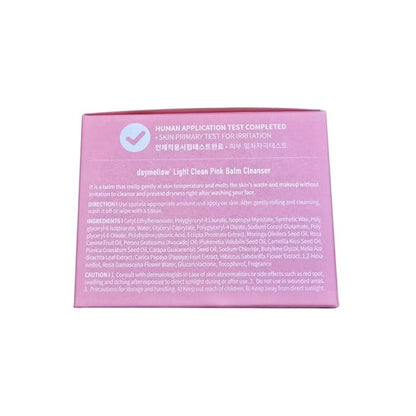 daymellow Light Clean Pink Balm Cleanser 3.04fl.oz/90ml, Face Cleansing Balm, Deep Cleanser, Makeup Remover, Pore Cleansing, Gentle Exfoliating, Moisturizing, Blackhead Remover, Korean Skincare