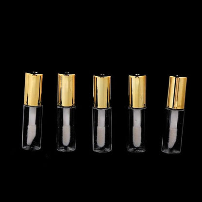 Case of 90 packs, Empty Plastic Clear Lip Gloss Tubes Lip Balm Bottle Container Gold Transparent 1.2ML Makeup Tool for Women (90 pcs, Gold)