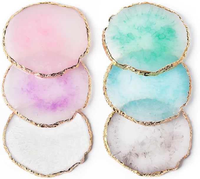 1PCS Resin Nail Art Palette Gold Edge Nail Art Painting Mixed Color Palette Manicure Color Makeup Display Board Manicure Cosmetic Mixing Tray Round Pink