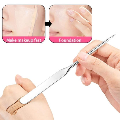 6 Pack Stainless Steel Makeup Spatula Foundation Liquid Foundation Mixer Face Cream Applicator Cosmetic Mixing Tool for Foundation Eye Shadow Cream