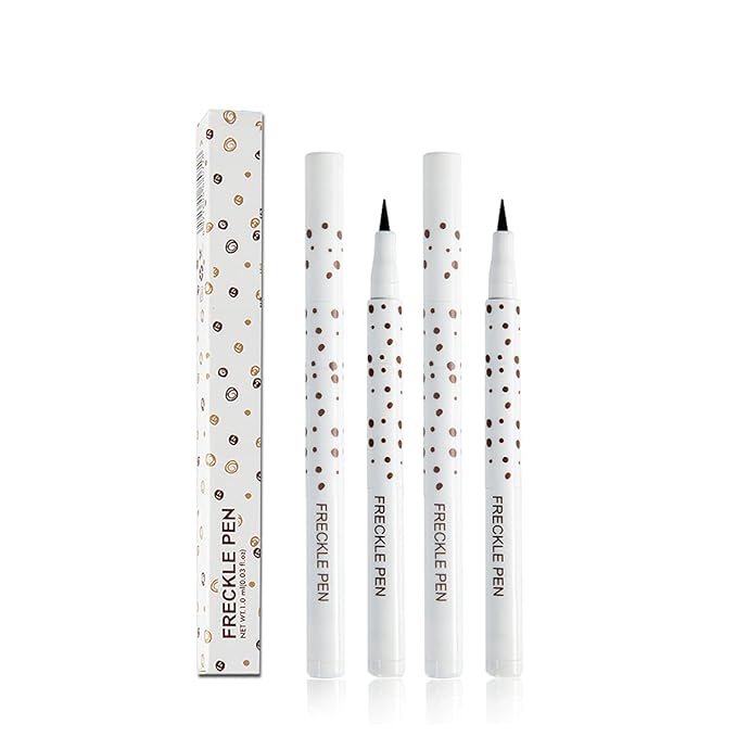 2 Colors Freckle Pen Waterproof Long-lasting Quick Dry Small Spot Natural Lifelike Freckle Makeup Pen (Dark Brown)