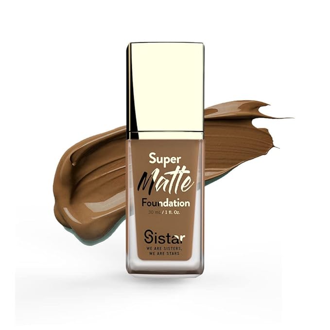 Sistar Super Matte Foundation Perfecting Liquid Foundation Full Coverage Control Shine Weightless Longwearing 30 mL / 1 fl. oz. (Rich)