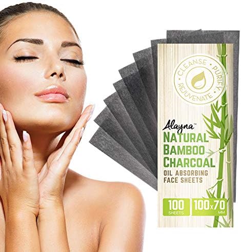 Oil Blotting Sheets for Face Natural Bamboo Charcoal Blotting Paper for Oily Skin Oil Absorbing Tissues Beauty Blotters Remove Excess Shine Organic Blot Papers For Facial Make Up & Skin Care 6 Pack