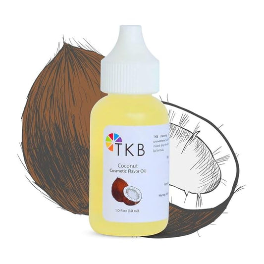 TKB Flavor Oil - DIY Cosmetics, Soaps, Body Care, Lip Gloss, Lipstick, Lip Balm, Unsweetened Flavoring Oil (Coconut, 1 floz (30ml))